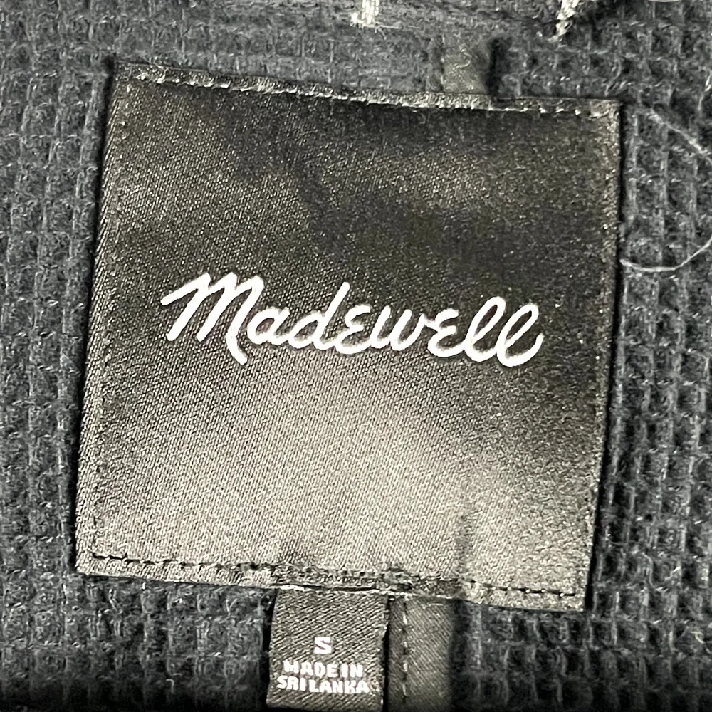 Madewell Waffleback Shaw Blazer Women Small Black Windowpane Cotton Unstructured